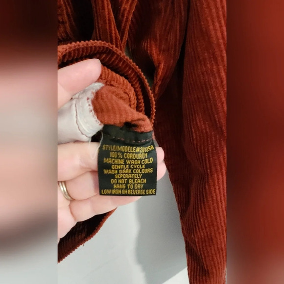 Rust Cropped Womens Corduroy Jacket Size S Boxy Indie Downtown Girl - Picture 5 of 6